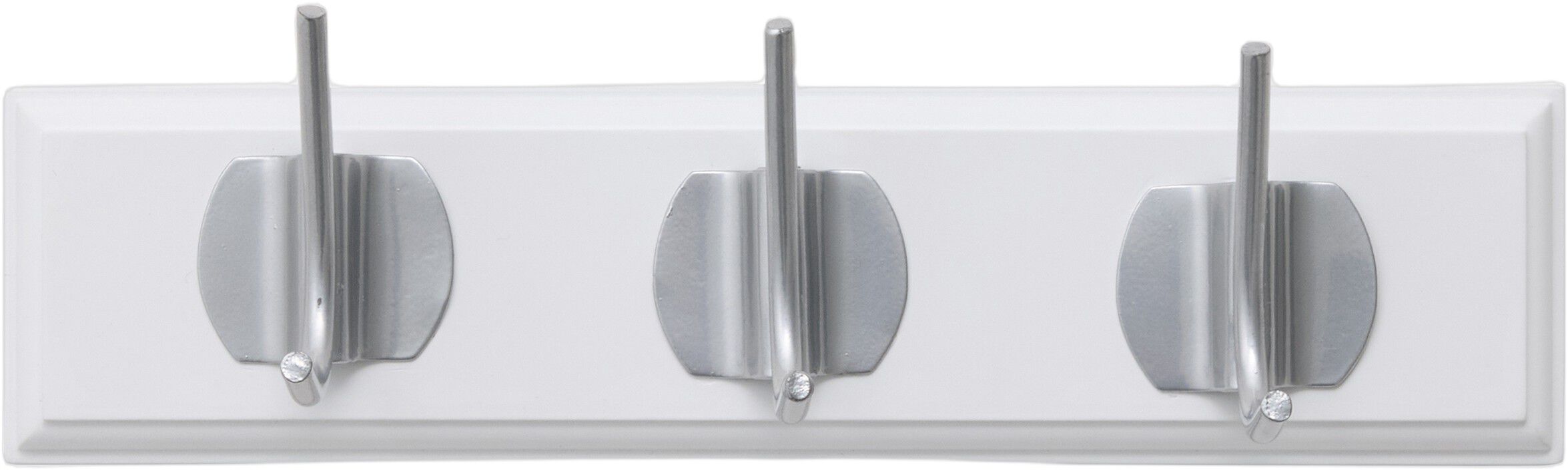 EDGY coat rack, 3 hooks - white w. chrome finish