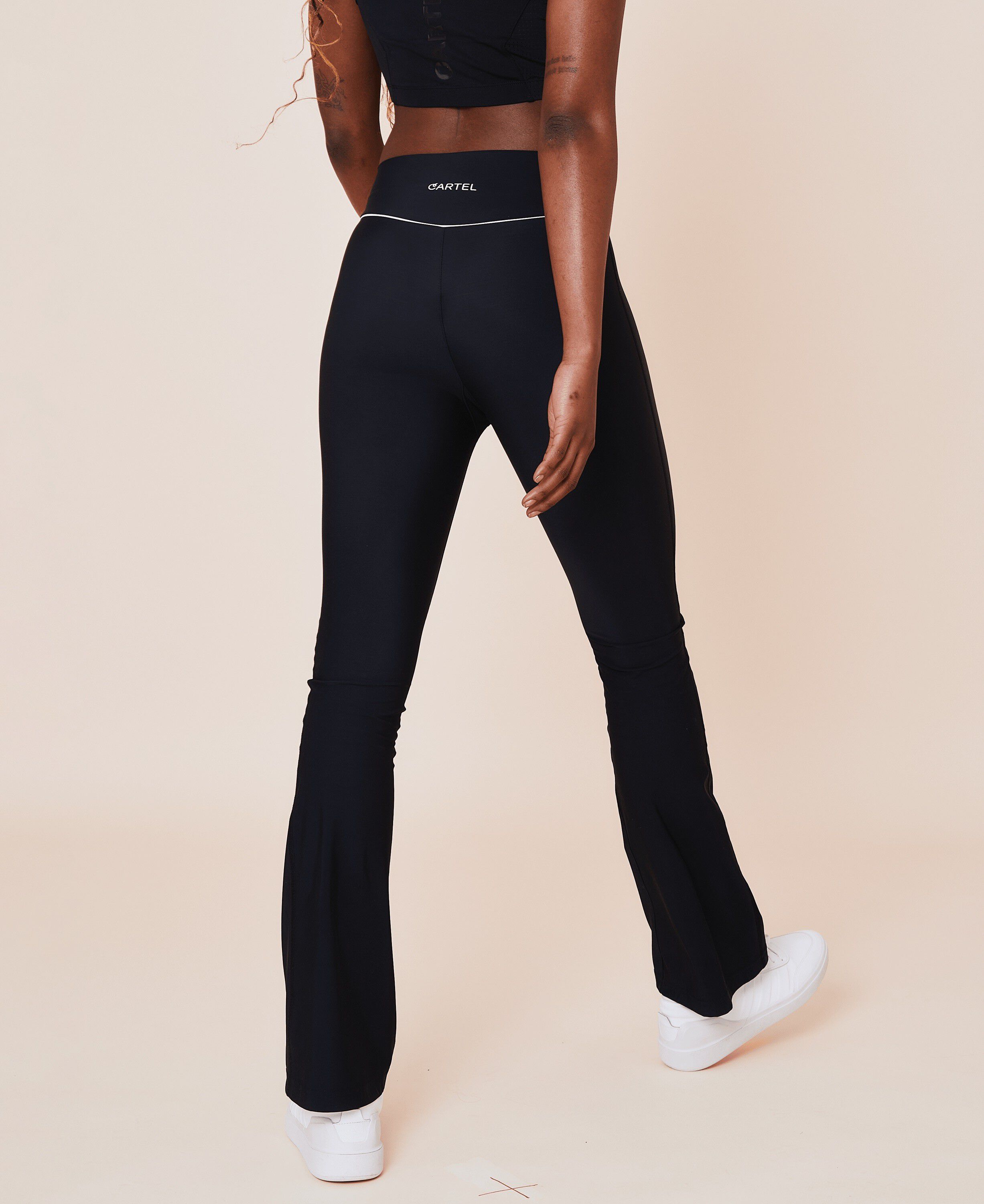 Peak high-waist flared brushed leggings - Ocean