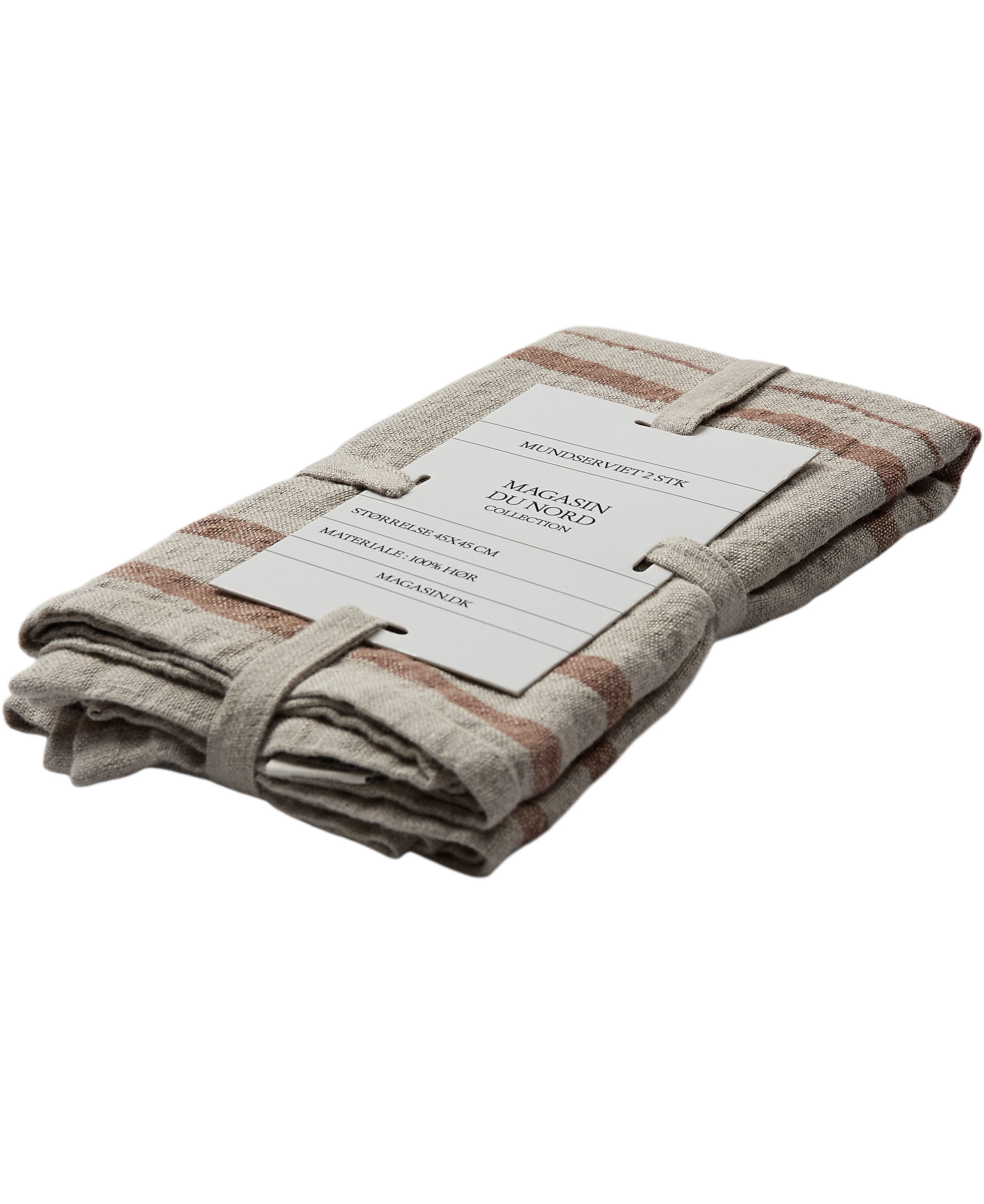 Linen, mundserviet, s&aelig;t af 2 styk