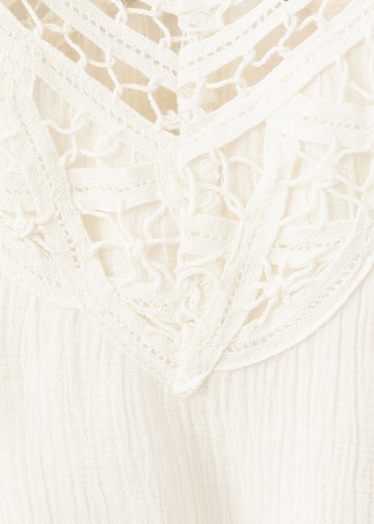 Embroidered cutwork crinkle dress