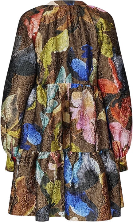 Tier Voluminous Mini Dress, 2258 Crinkled Textured Poly