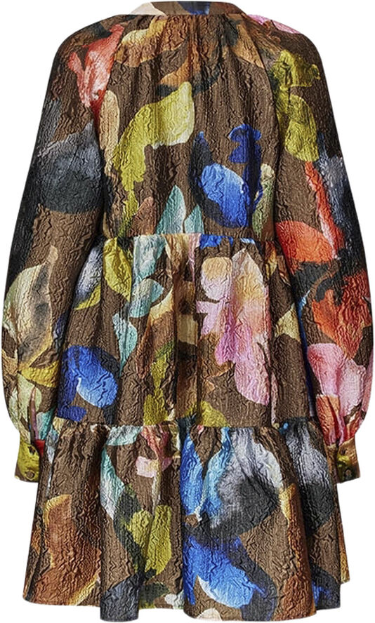 Tier Voluminous Mini Dress, 2258 Crinkled Textured Poly