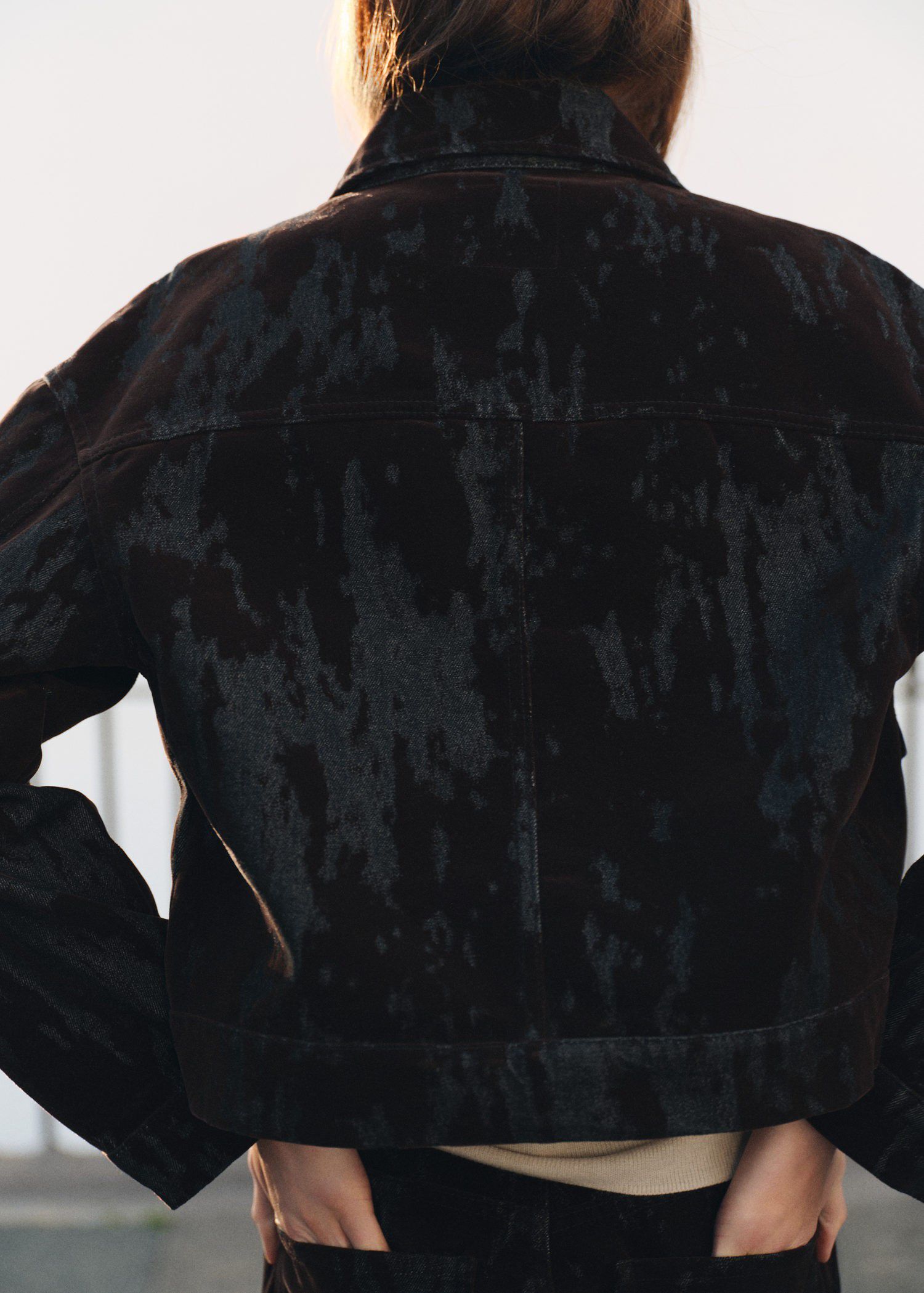 Devor&eacute; denim jacket