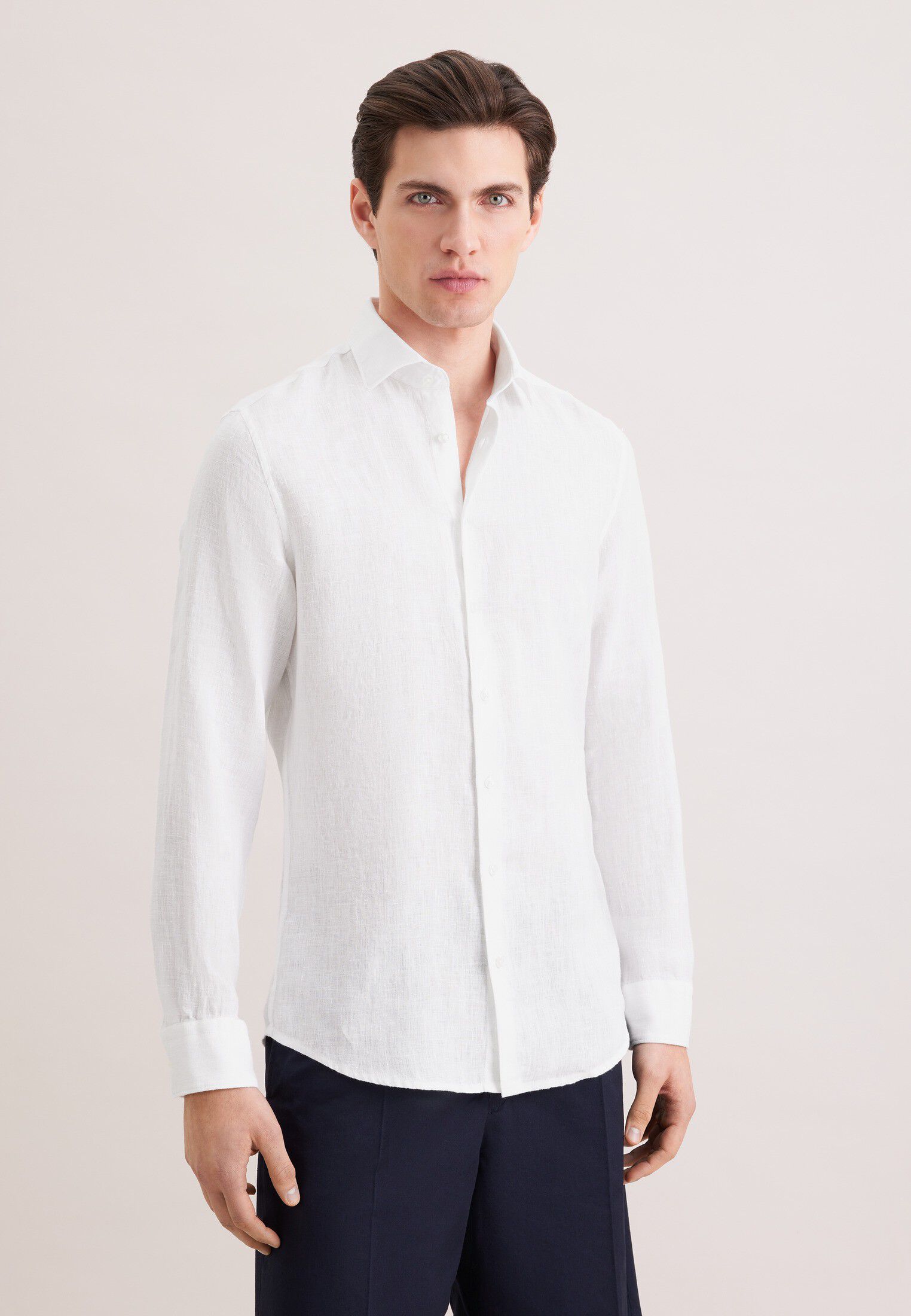 Linen shirt Slim 1/1 Kent-Collar Uni