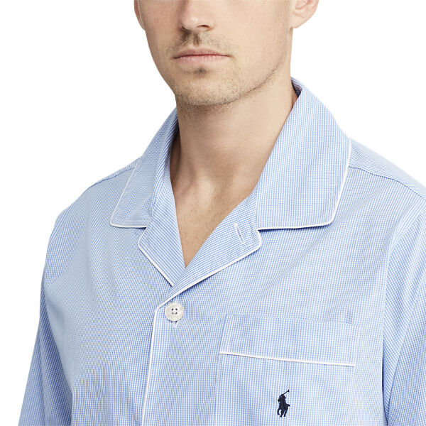 Gingham Poplin Long Sleep Set