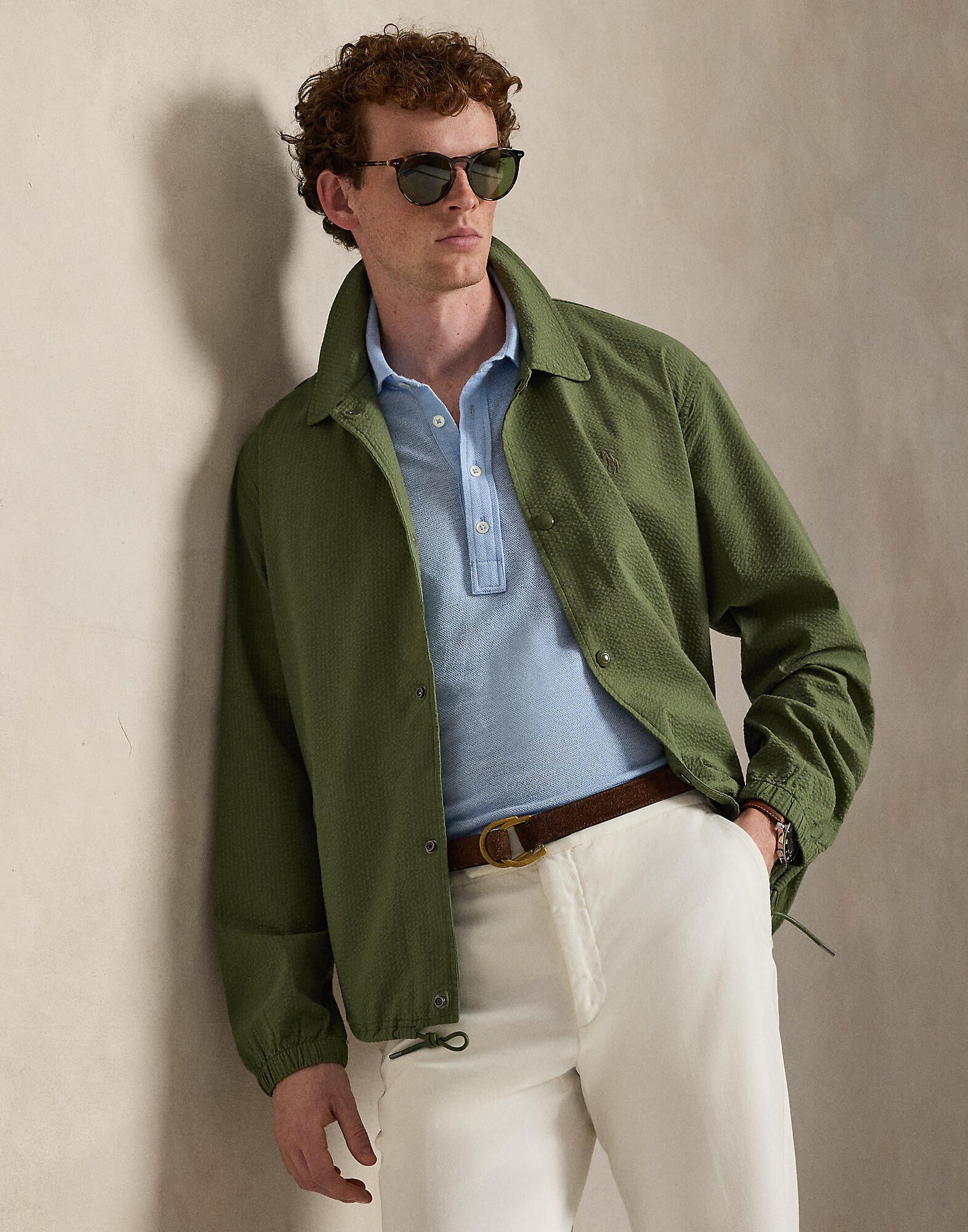 Striped Seersucker Coach&rsquo;s Jacket