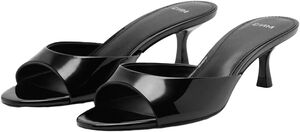 Kitten-heel sandals with strap