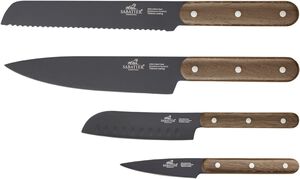 Knivset Phenix Walnut 4 delar Svart/Valnötträ