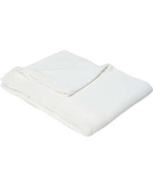 Blanket w/crochet 130x200cm white