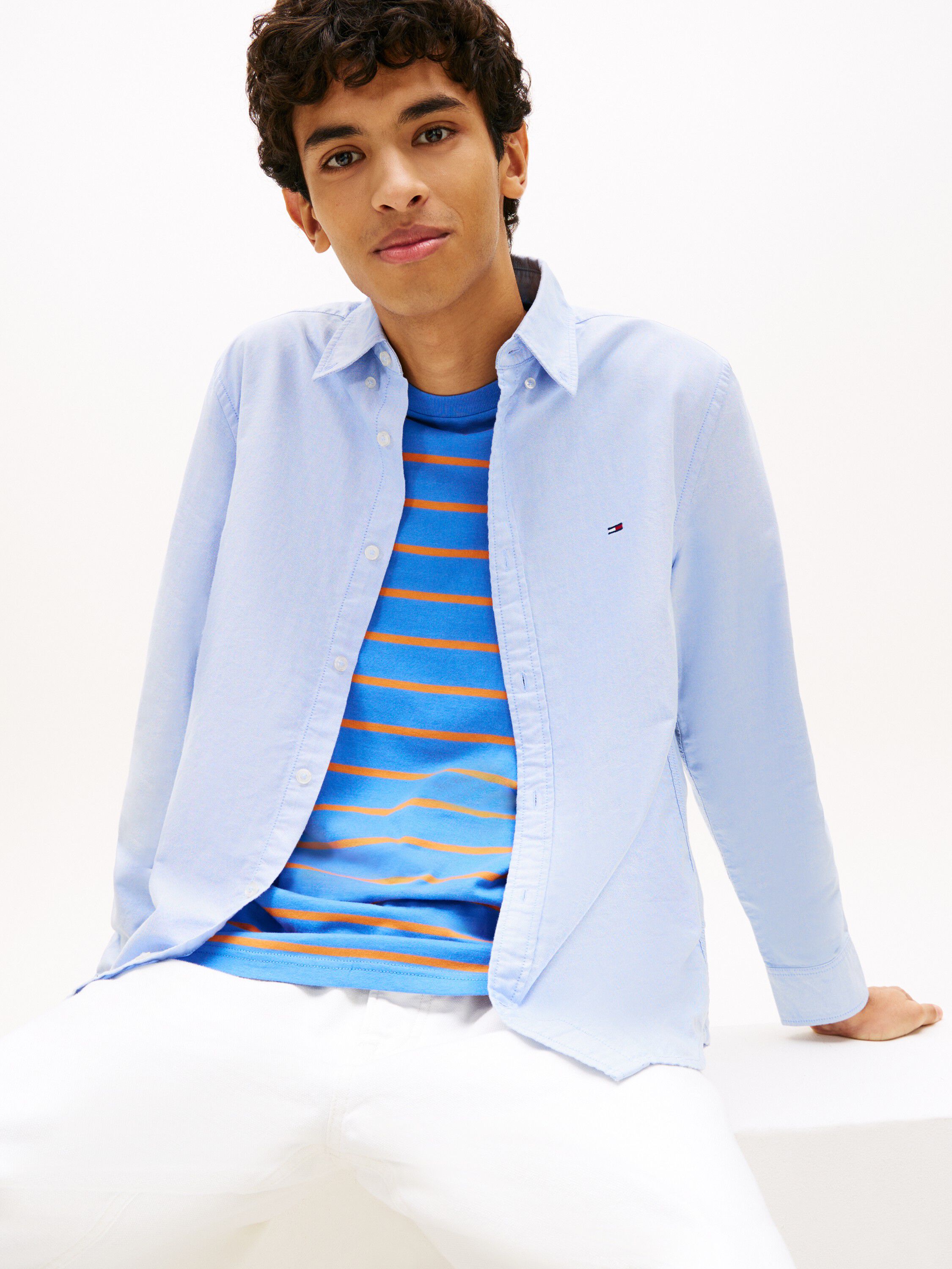 Regular Fit Flag Embroidery Oxford Shirt