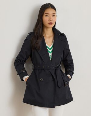 Double-Breasted Cotton-Blend Trench Coat