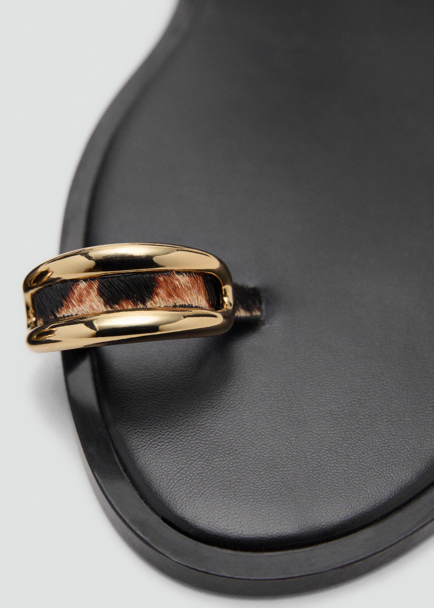 Animal print leather sandals