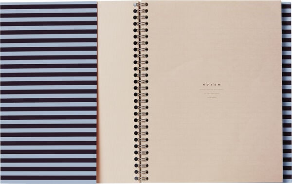 NELA Notebook med spiralryg - Stor, Bordeaux og blå