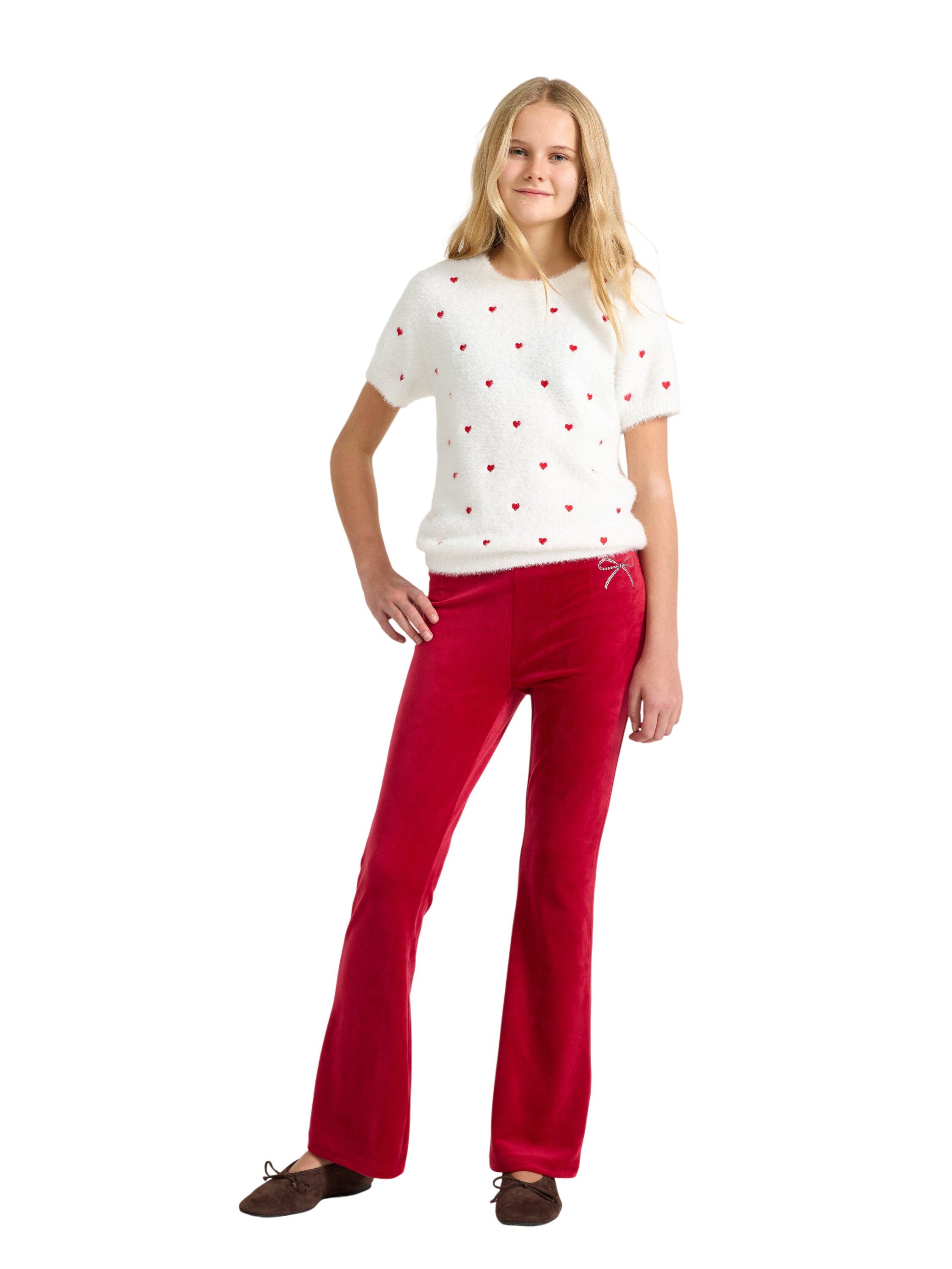 Kort&aelig;rmet strikket top i bl&oslash;dt fjer