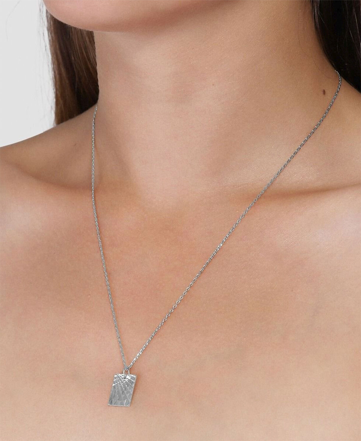 Reflection Square pendant, sterling silver