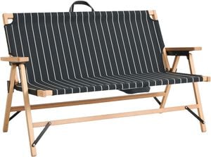Outdoor Market Folding Sofa - Black with beige stripe -