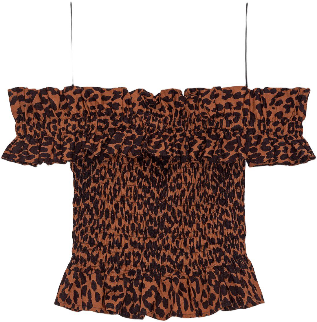 Printed Cotton Off-shoulder Smock T