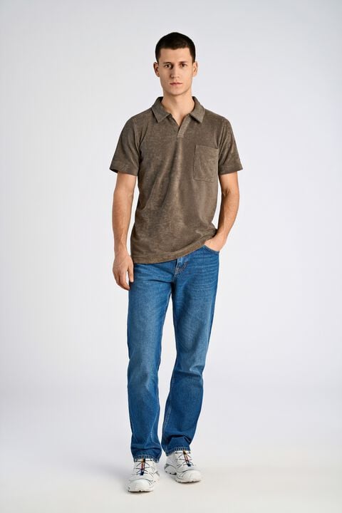 Towel v-neck polo S/S