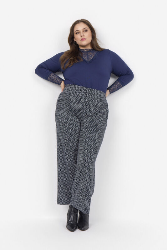 Curvy WA-STELLA 8 Bluse Navy bl&aring;