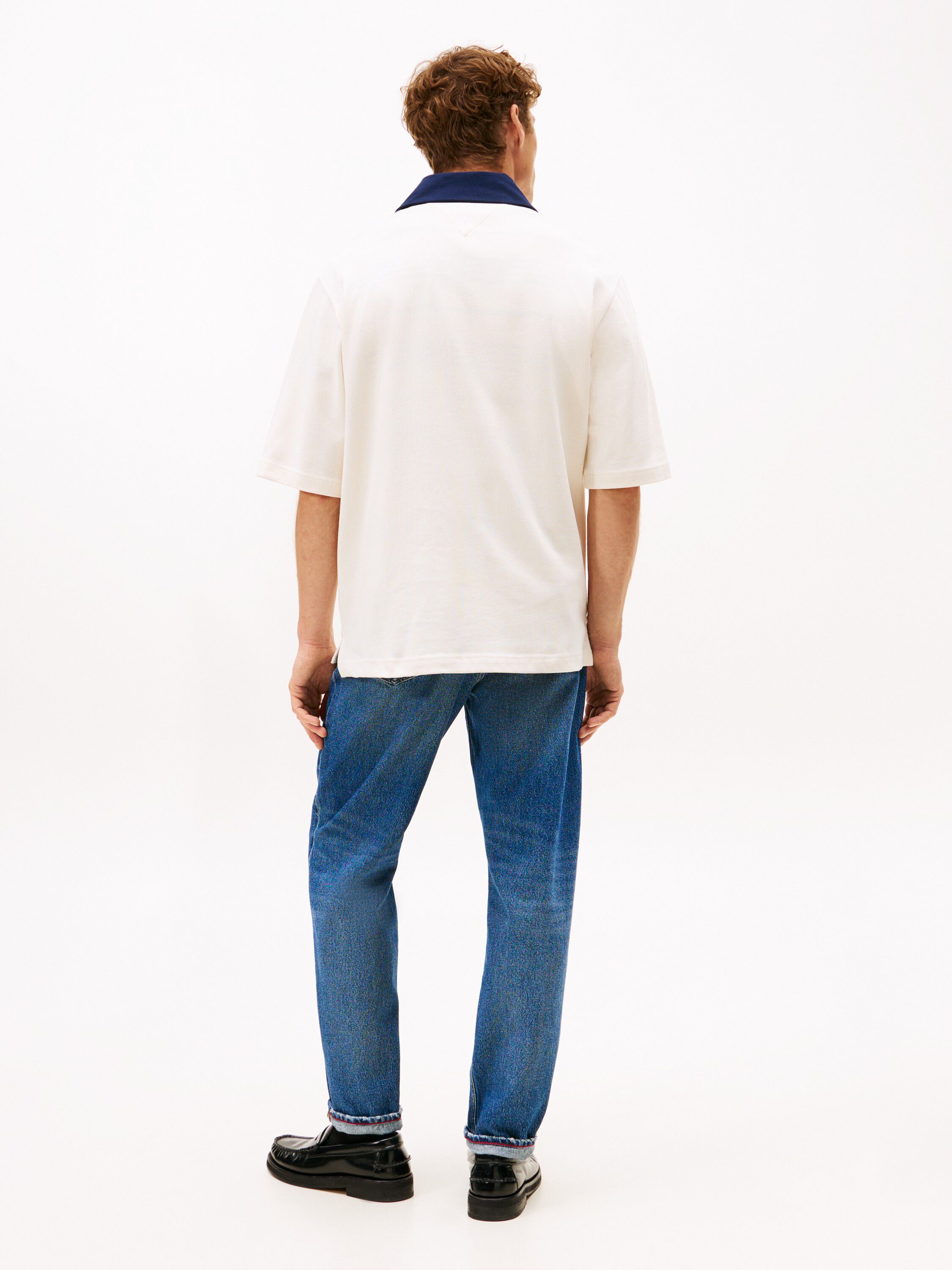 Relaxed Logo Embroidery Rugby Polo Shirt