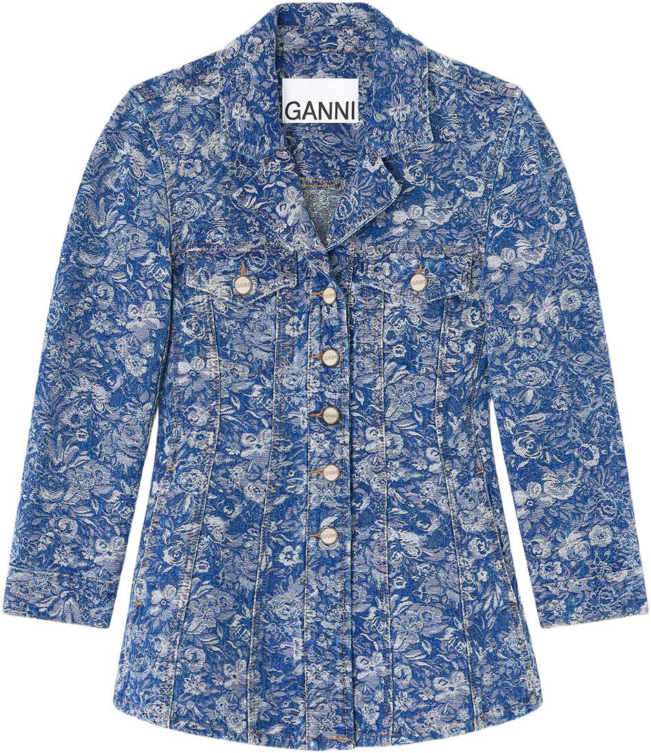 Tapestry Denim Fitted Blazer