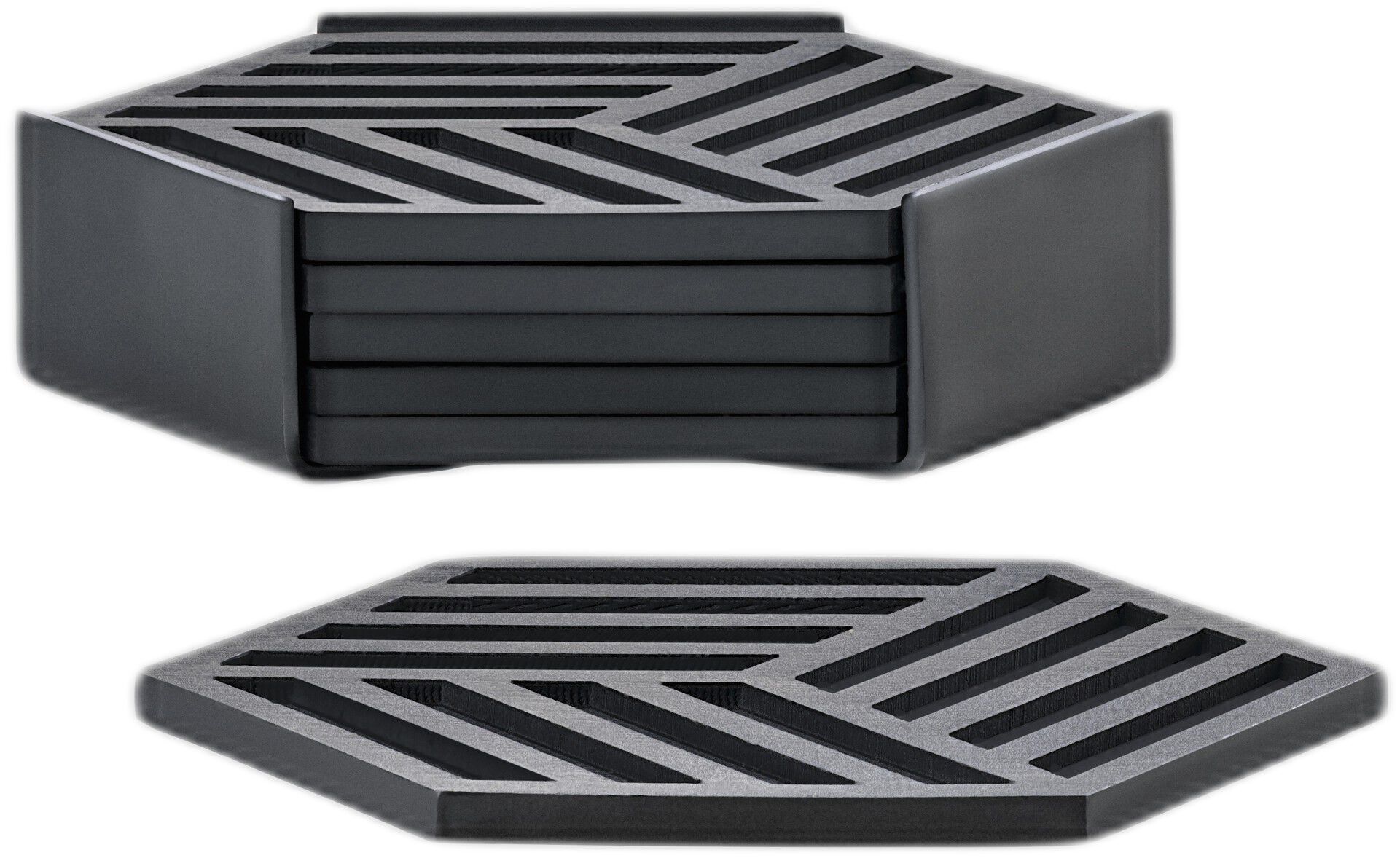 Underl&auml;gg Hexagon 6 st Black