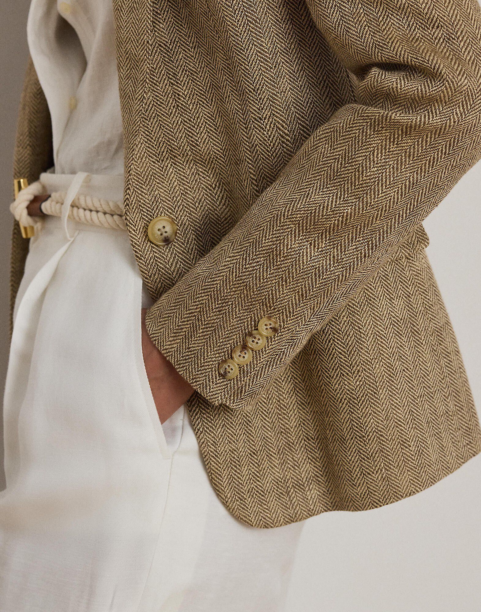 Linen Herringbone Blazer