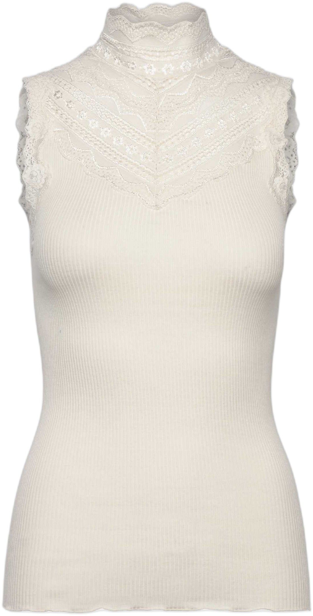 RWBenita Silk SL Turtleneck Lace Top