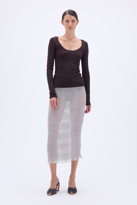 Mesh Trim Long Sleeve