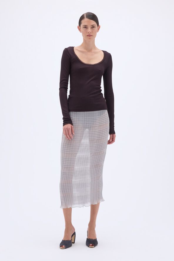 Mesh Trim Long Sleeve