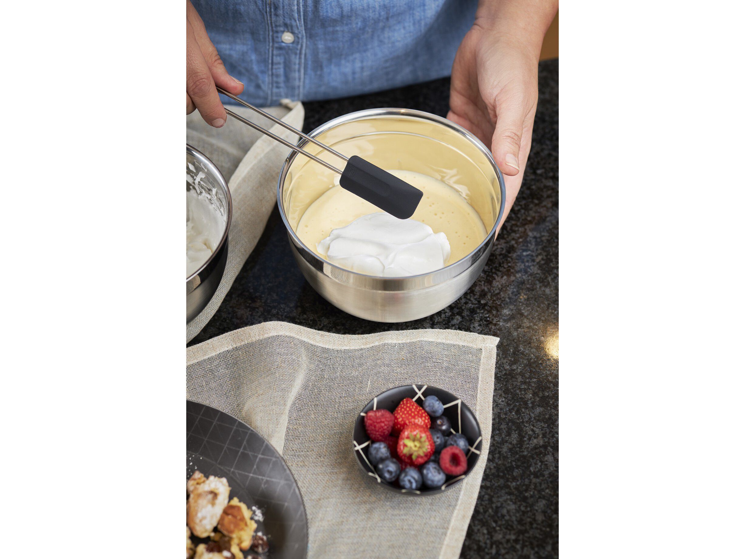 Spatel/slickepott smal 26 cm St&aring;l/Svart