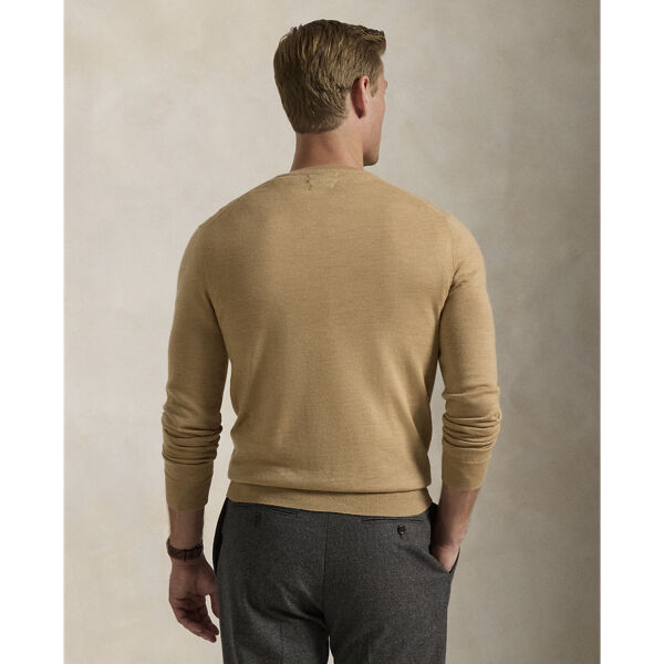 Slim Fit Washable Wool Crewneck Sweater