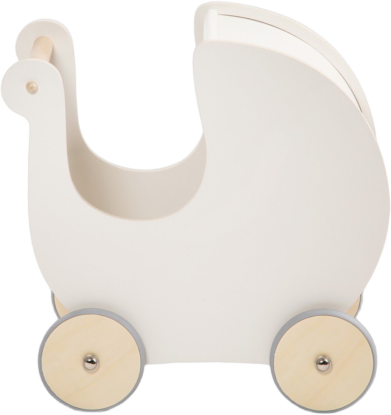 Dukkevogn i tr&aelig;, classic white