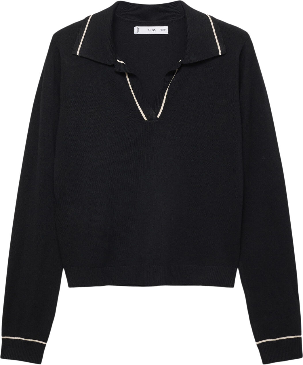 Jersey with contrasting lapels and