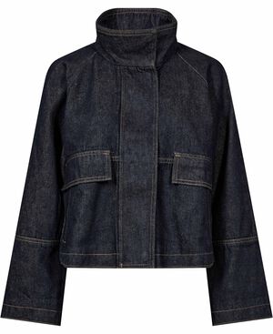 Funnel neck denim jacket