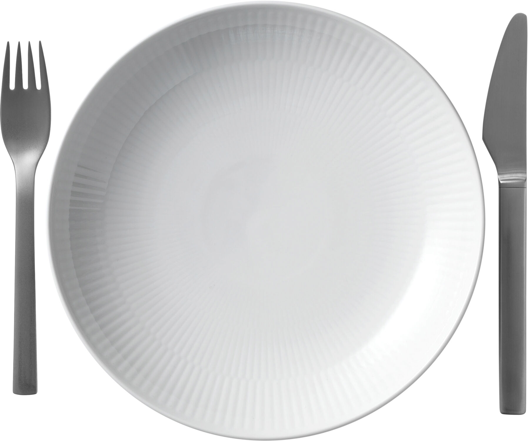 White Fluted Modern 20 cm tallrik