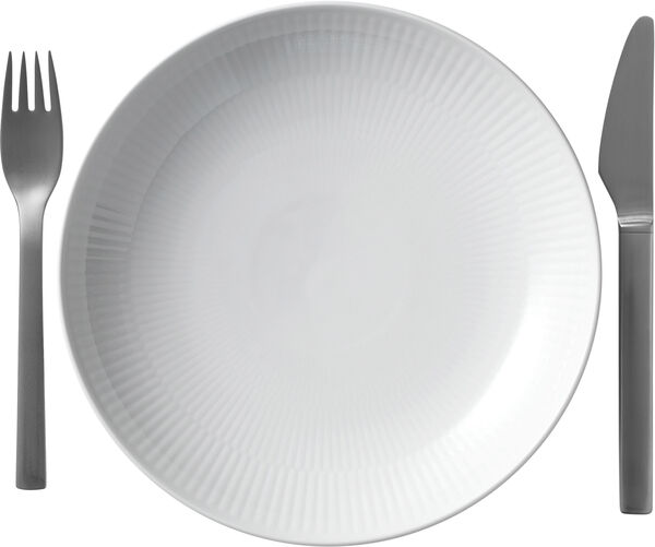 White Fluted Modern 20 cm tallrik