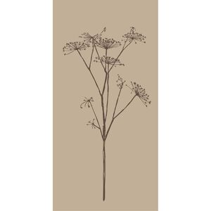 Serviet beige m/brun skærmblomst