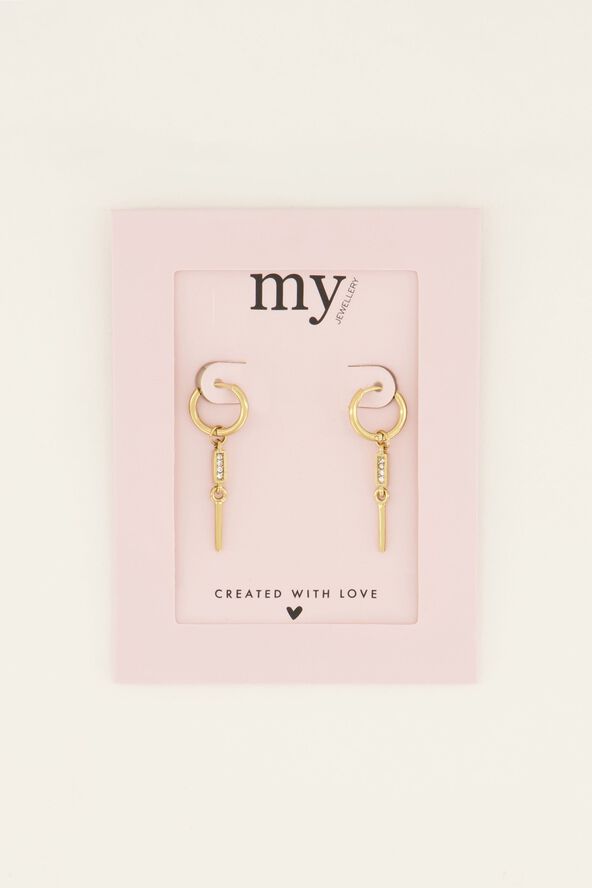 Bar earrings with rhinestone