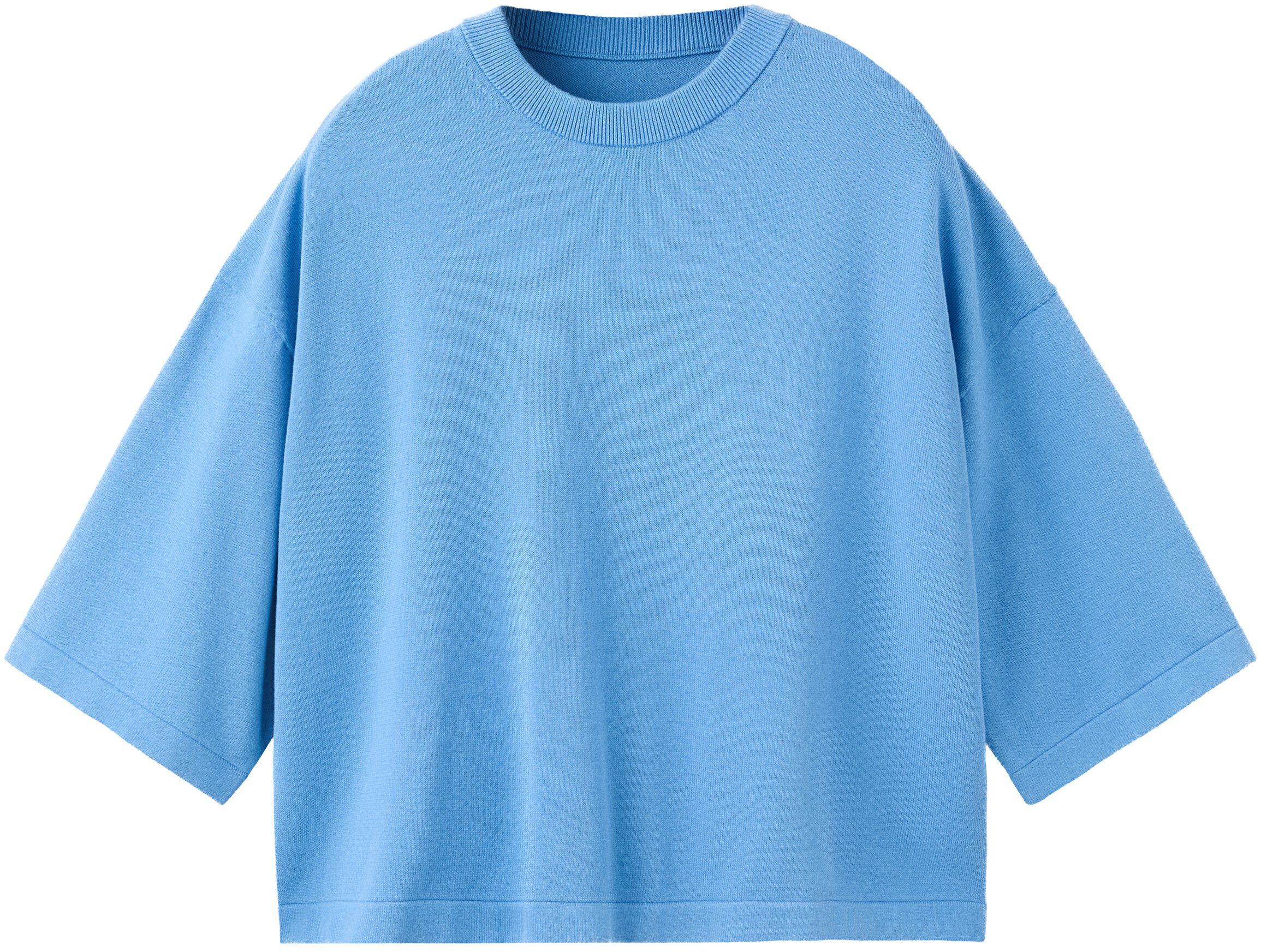 Short-sleeved knitted sweater