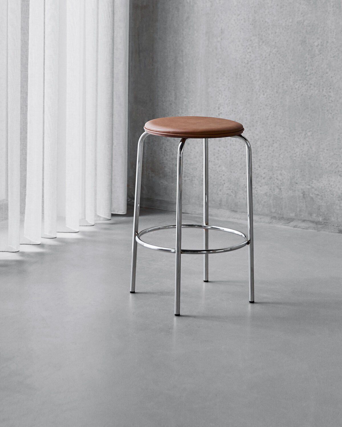 Bar Stool, HDComma, Cognac, Chro