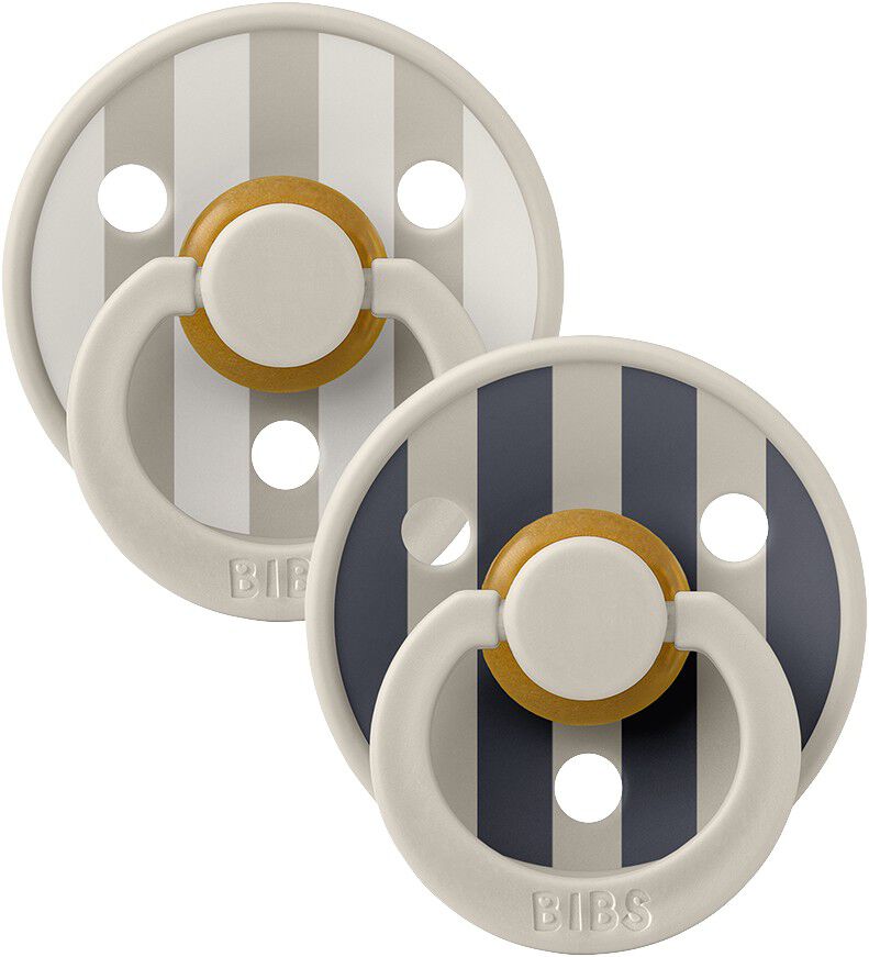 BIBS Pacifier Studio Colour 2 PACK Block Latex Size 1 Sand M