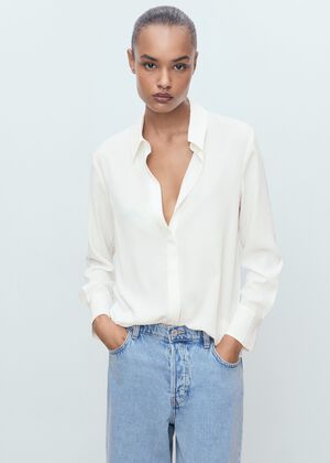 Fluid long-sleeved blouse