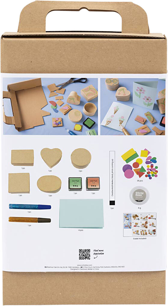DIY Kit Stempeltryk, Dekorerede &aelig;sker og kort