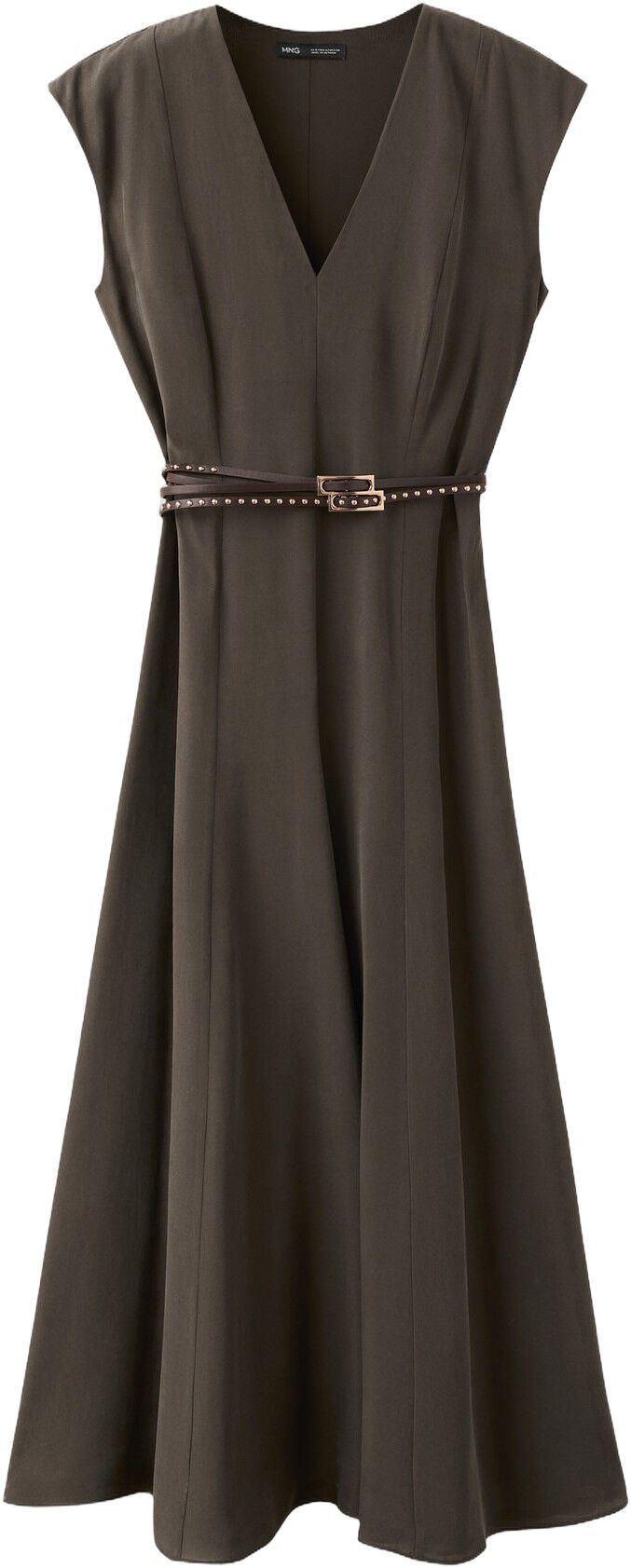 Double-belt A-line dress