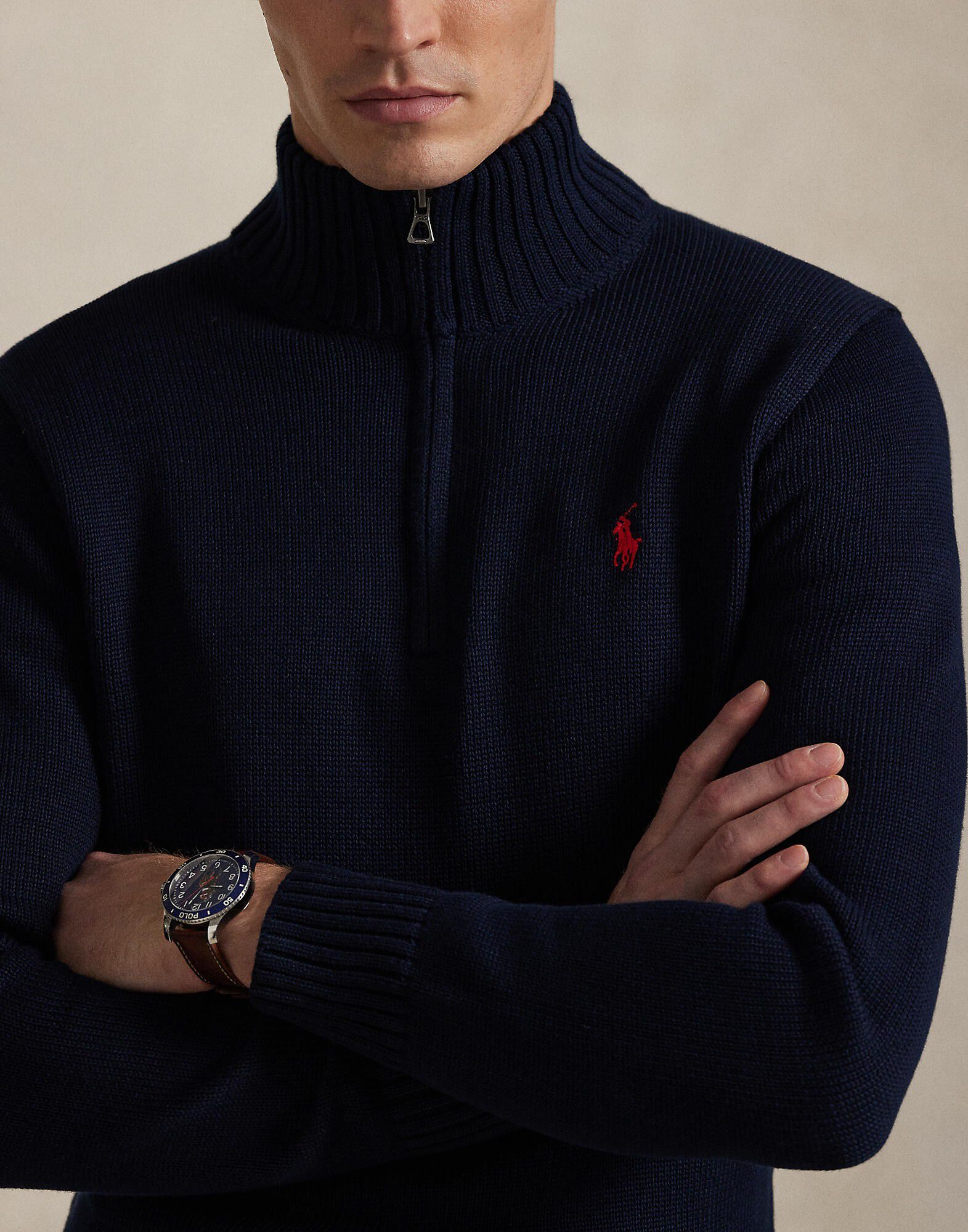 Cotton Quarter-Zip Sweater
