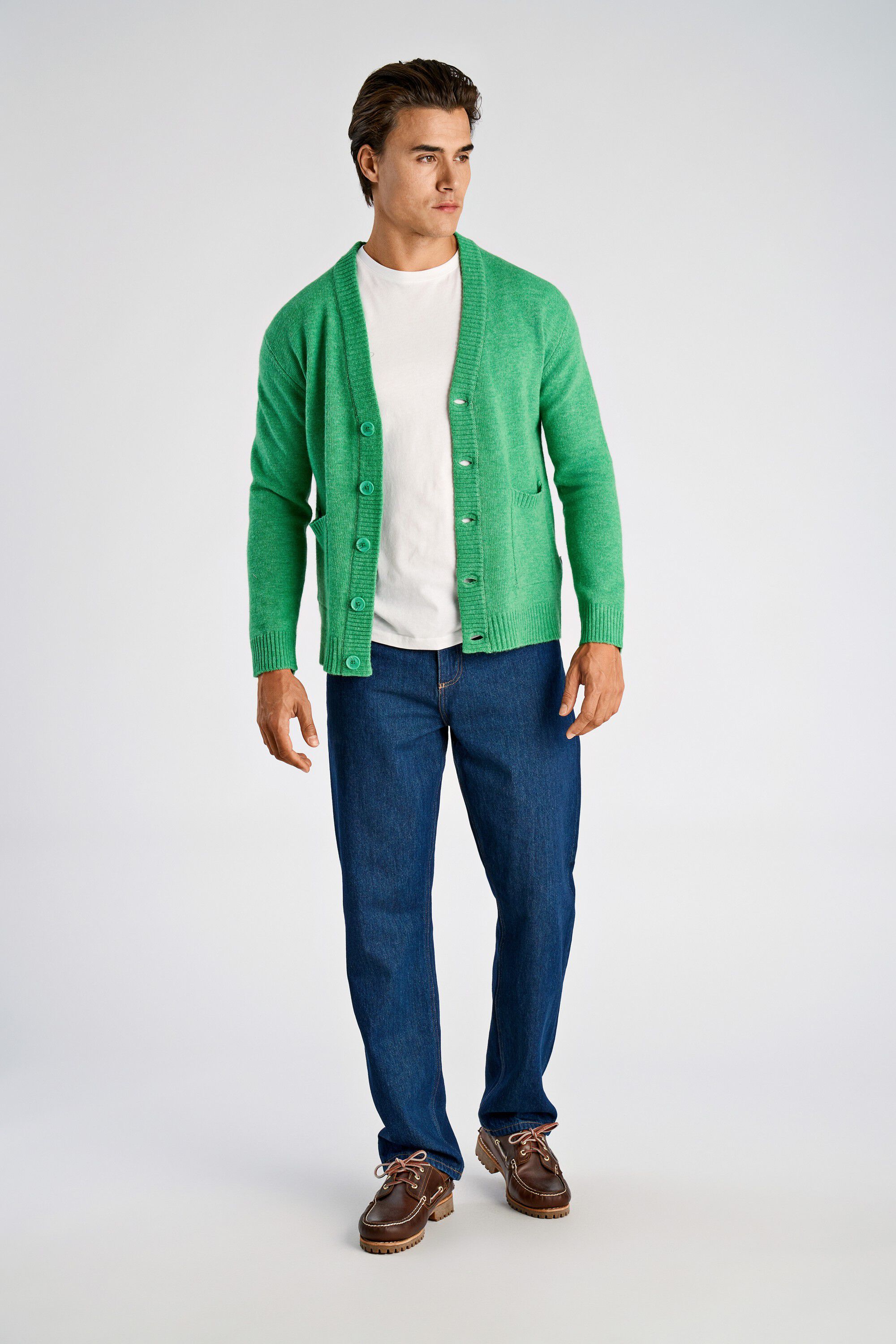 Lambswool button cardigan