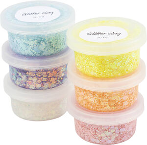 Glitter Clay, 6x20ml.