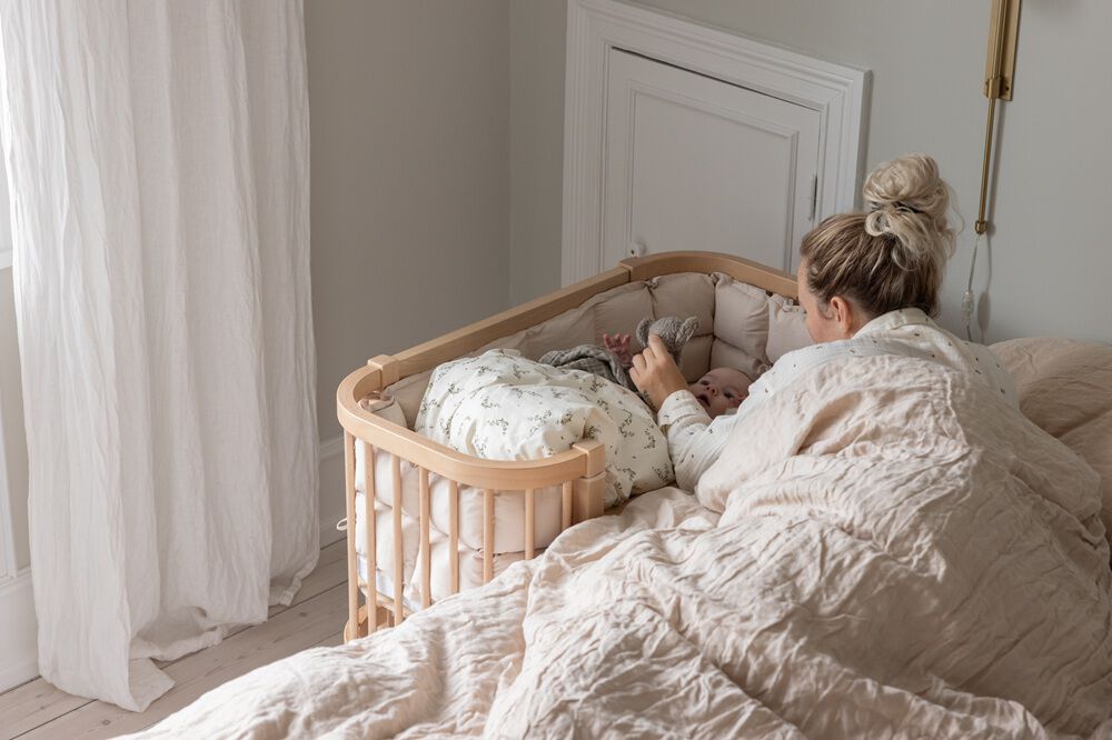 Sebra Bedside Crib, Wooden Edition