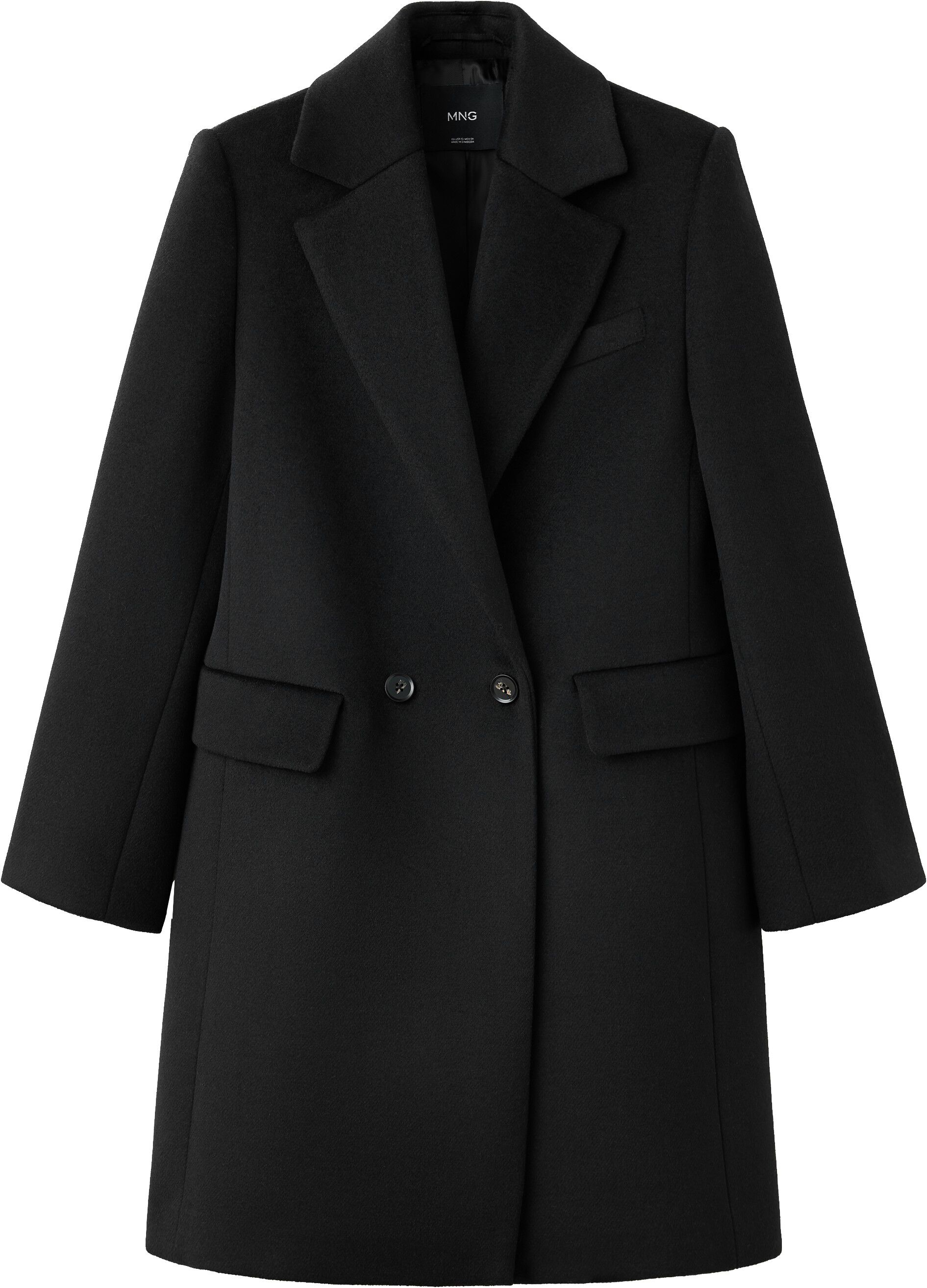 Double-breasted wool coat